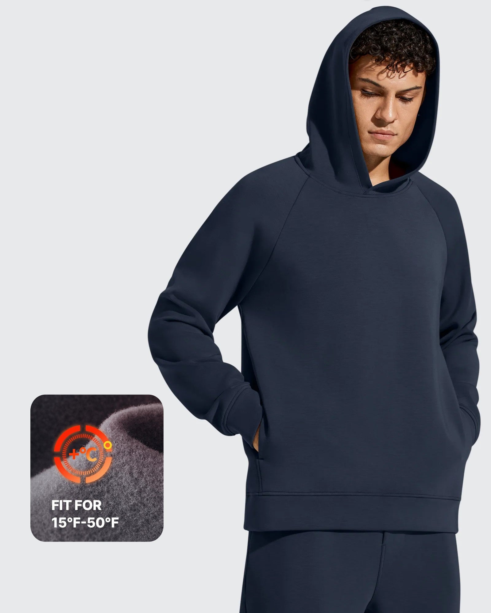 G4Free - Smoofit Men's Fleece-Lined Pockets Hoodies Pullover Sweatshirts -GF25FM729BA-S