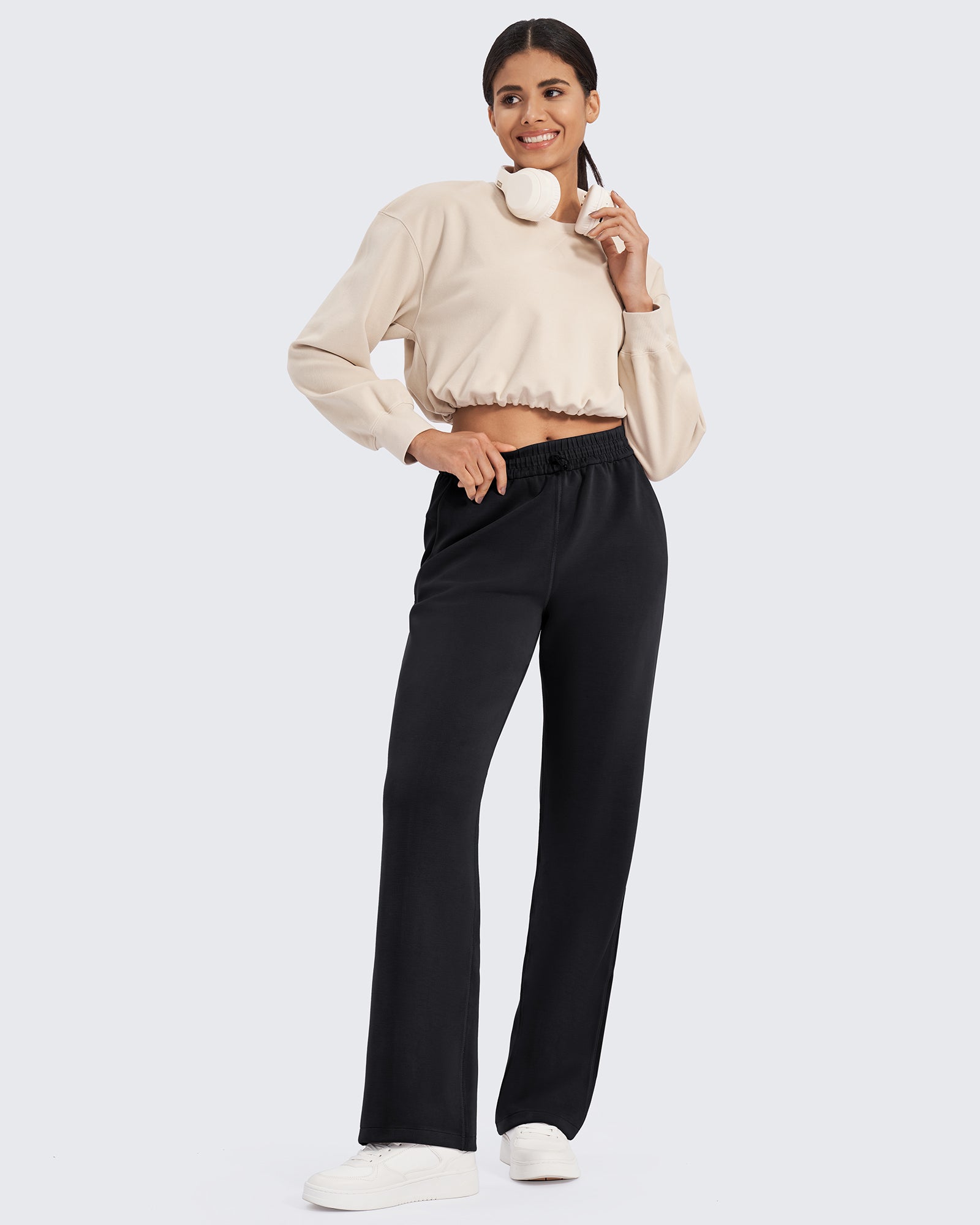 G4Free - Smoofit Mid-Waist Wide Leg Sweatpants Regular -GF24J236AA-S-GF24J236AB-M-GF24J236AC-L-GF24J236AD-XL-GF24J236AE-XXL