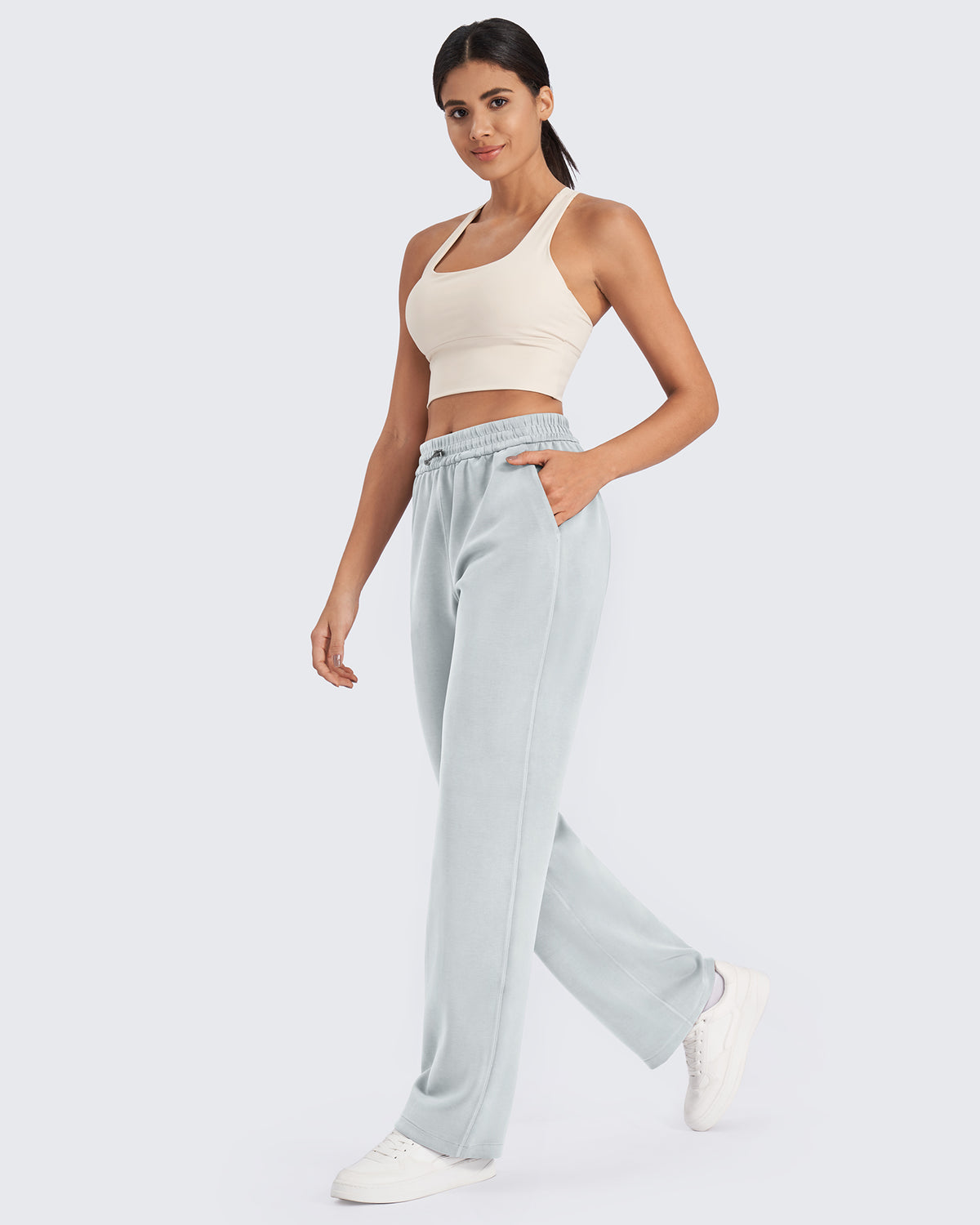 G4Free - Smoofit Mid-Waist Wide Leg Sweatpants Short -GF25J472AA-S-GF25J472AB-M-GF25J472AC-L-GF25J472AD-XL-GF25J472AE-XXL