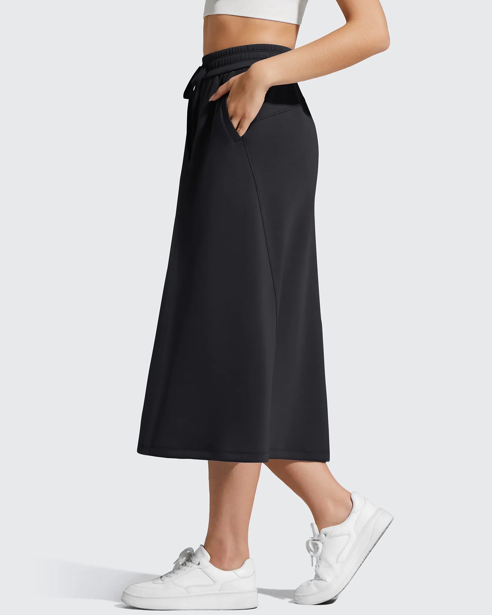 G4Free - Smoofit Midi Drawstring A-line Maxi Long Skirt -GF25S706A001A-S-GF25S706A001B-M-GF25S706A001C-L-GF25S706A001D-XL-GF25S706A001F-XS