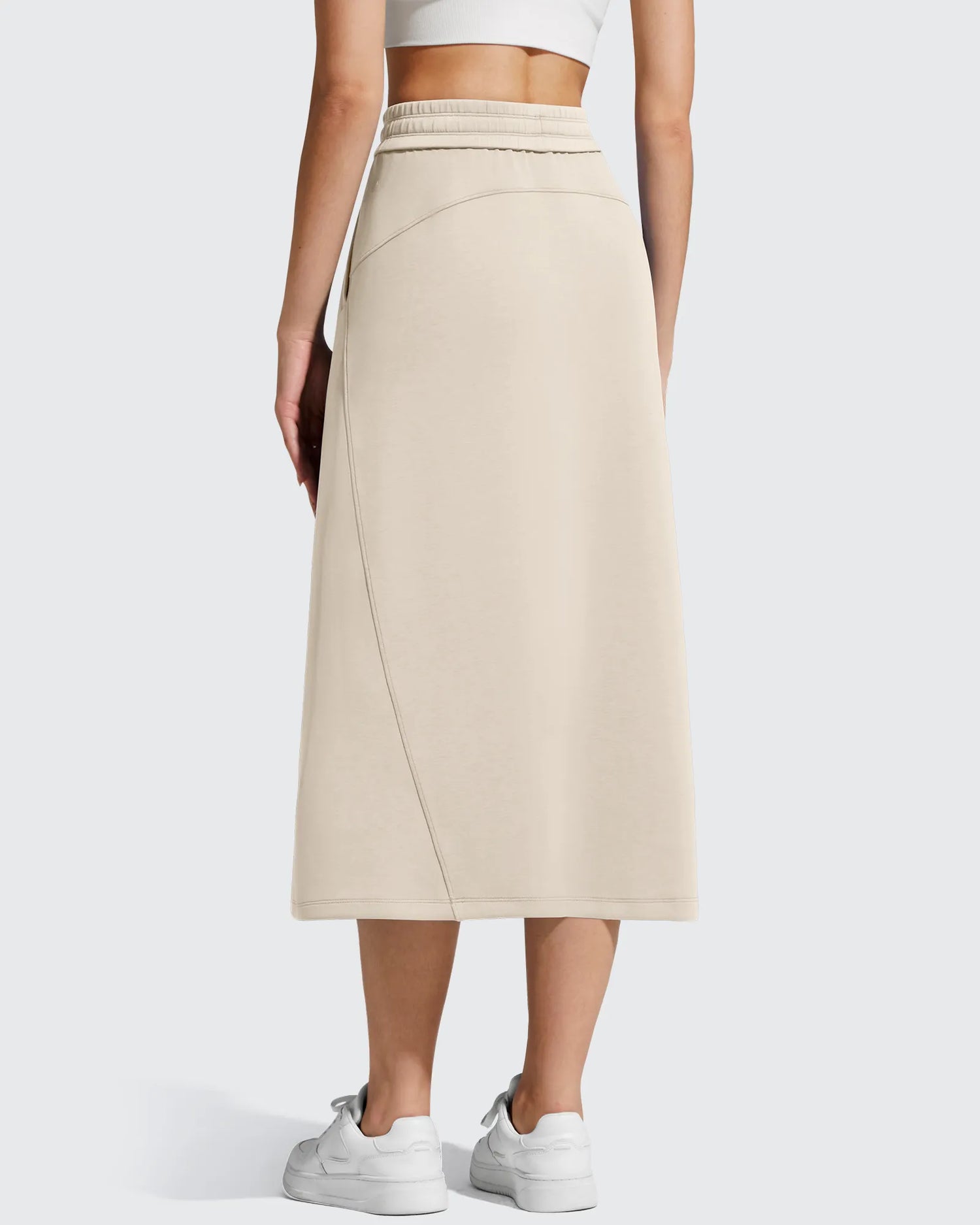 G4Free - Smoofit Midi Drawstring A-line Maxi Long Skirt -GF25S706A001A-S-GF25S706A001B-M-GF25S706A001C-L-GF25S706A001D-XL-GF25S706A001F-XS