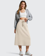 G4Free - Smoofit Midi Drawstring A-line Maxi Long Skirt -GF25S706A001A-S-GF25S706A001B-M-GF25S706A001C-L-GF25S706A001D-XL-GF25S706A001F-XS