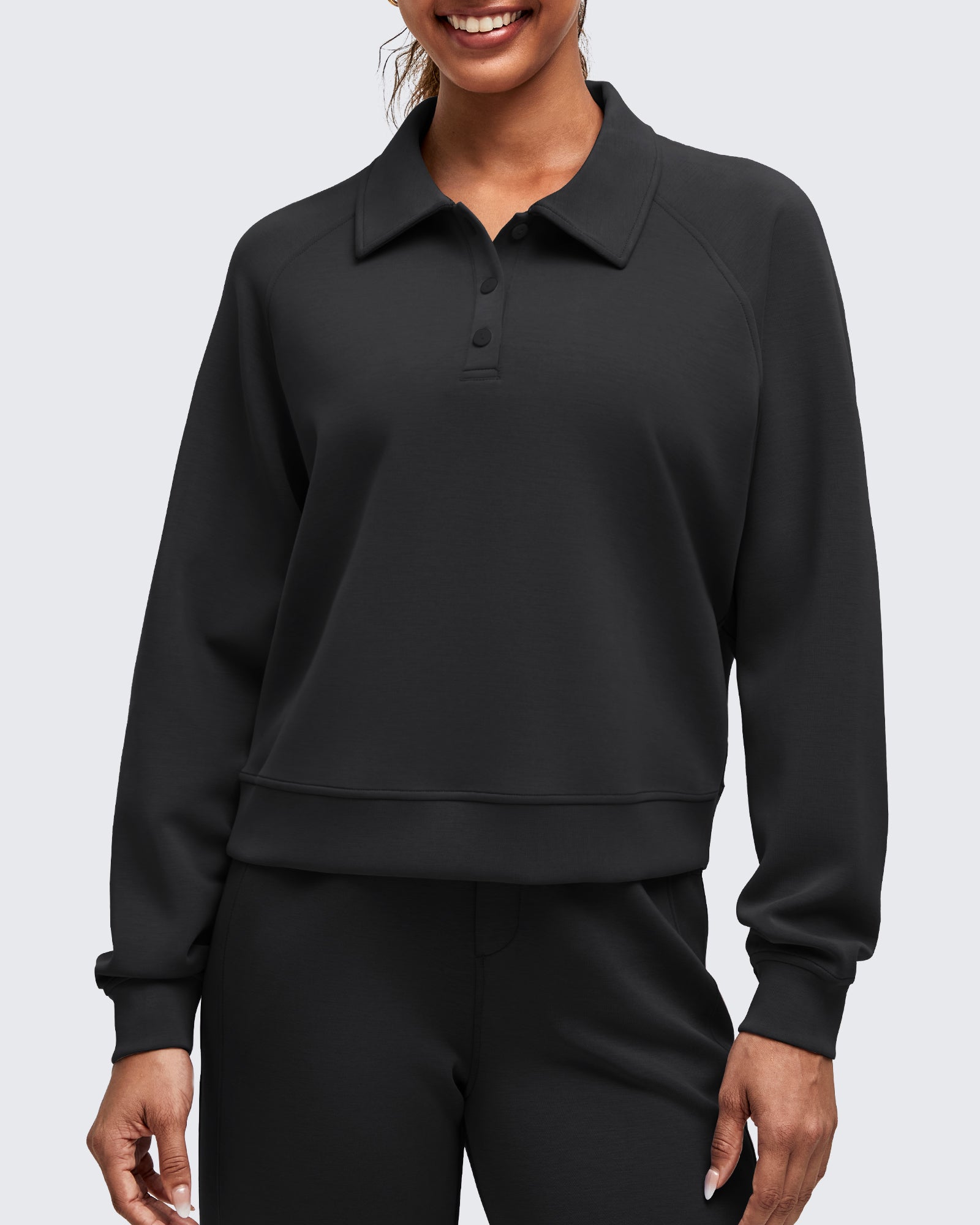 G4Free - Smoofit Polo Pullover Button Up Sweatshirts -GF25F540FF-XS
