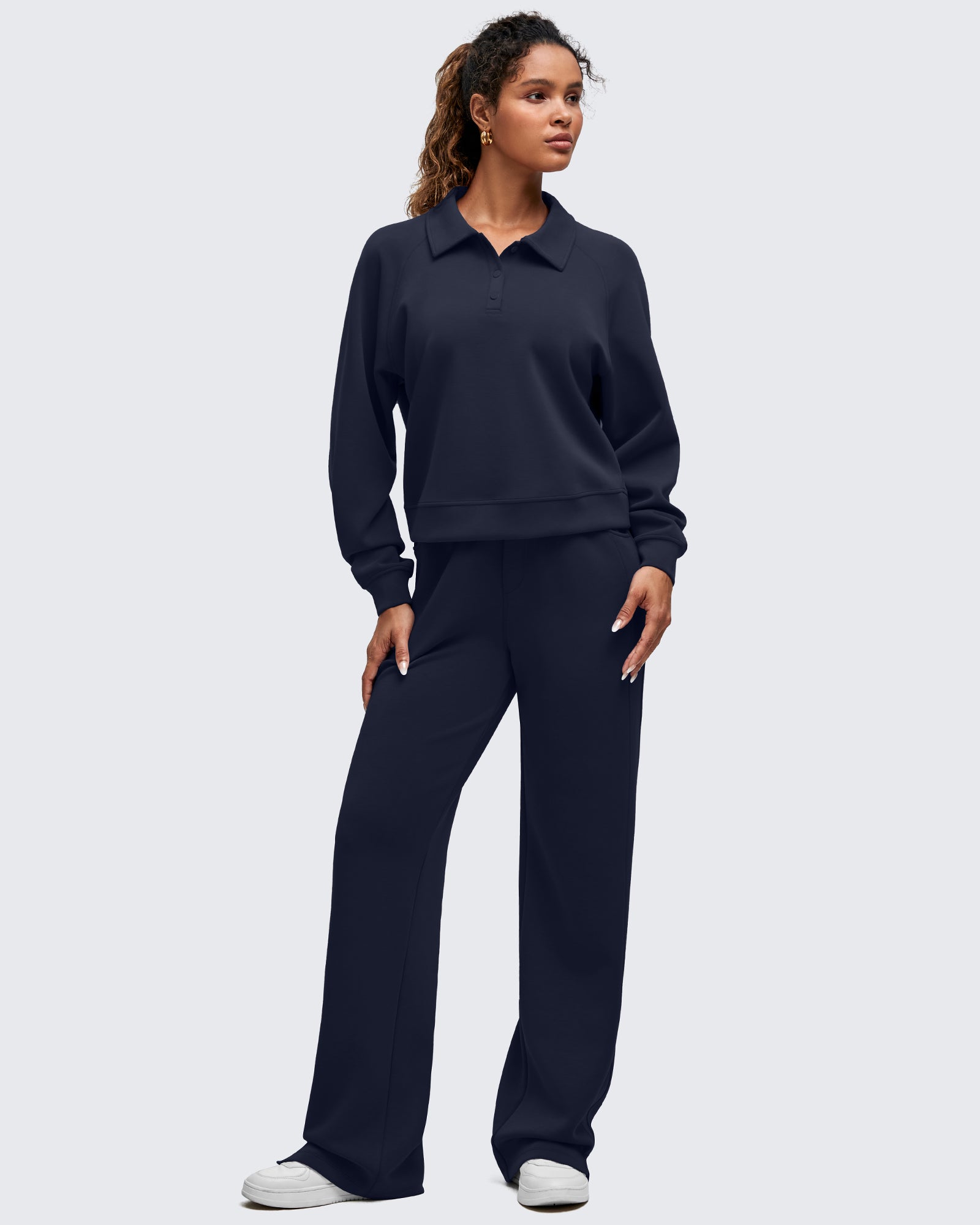 G4Free - Smoofit Polo Pullover Button Up Sweatshirts -GF25F540FF-XS-GF25F540FA-S-GF25F540FB-M-GF25F540FC-L-GF25F540FD-XL