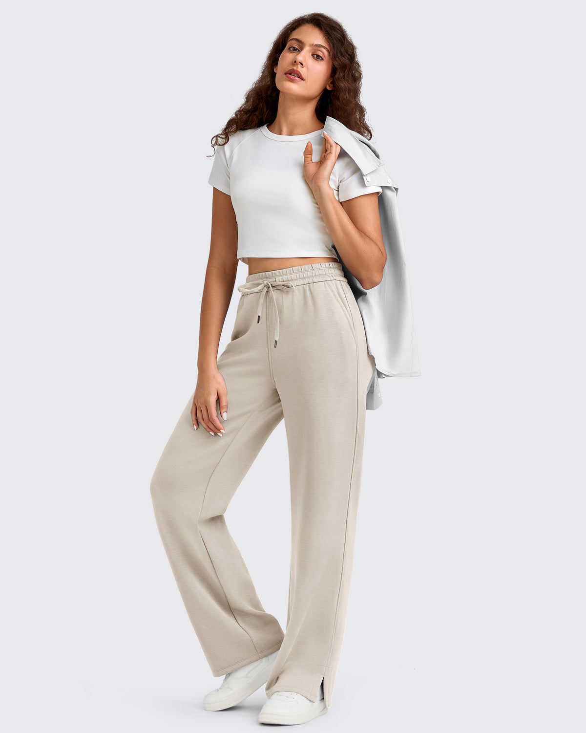 G4Free - Smoofit Side Slit Drawstring Loose Sweatpants -GF25J491AA-S-GF25J492AA-S-GF25J493AA-S-GF25J491AB-M-GF25J492AB-M