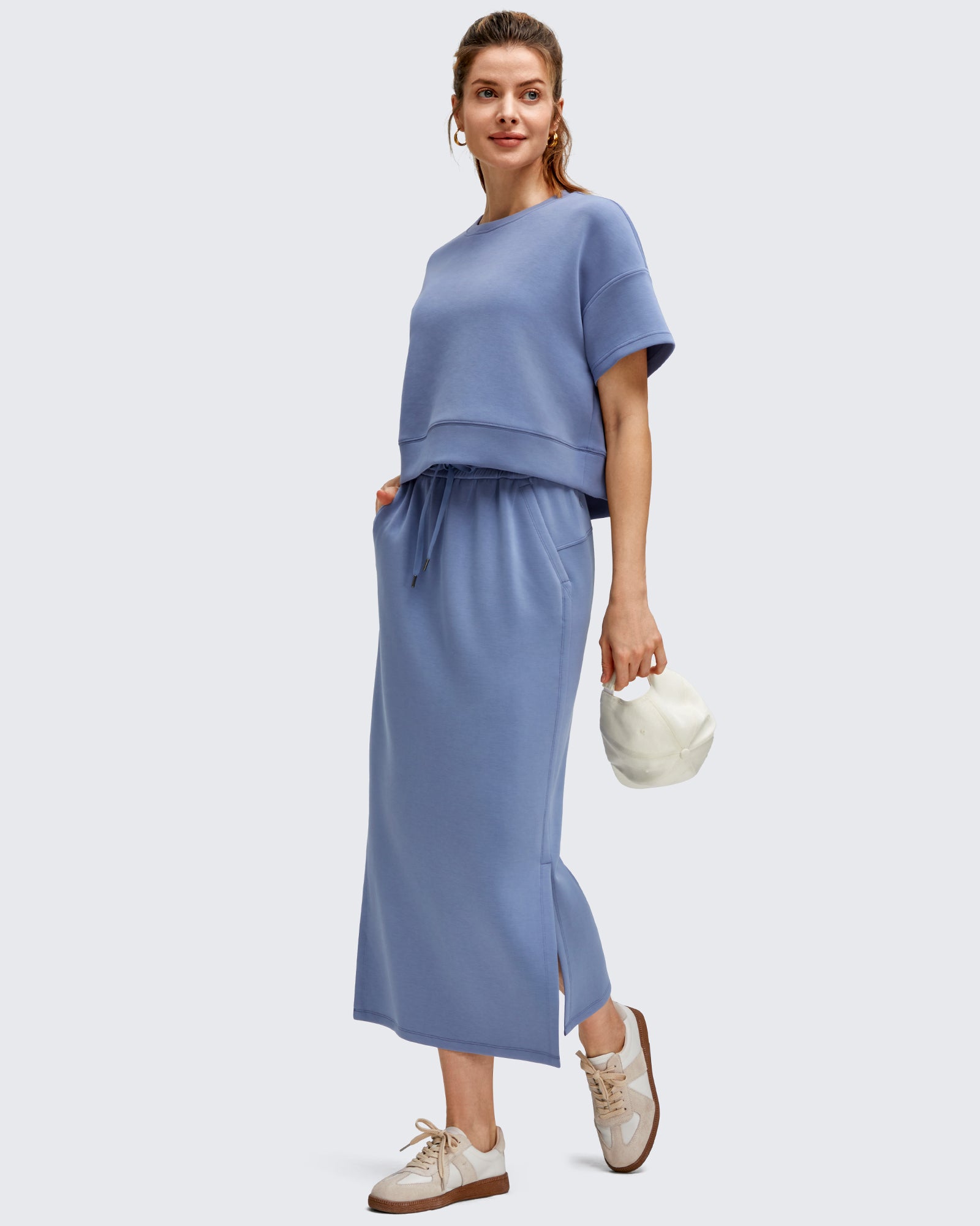 G4Free - Smoofit Side Slits Drawstring Long Skirts -GF25S465EA-S-GF25S465EB-M-GF25S465EC-L-GF25S465ED-XL-GF25S465EF-XS