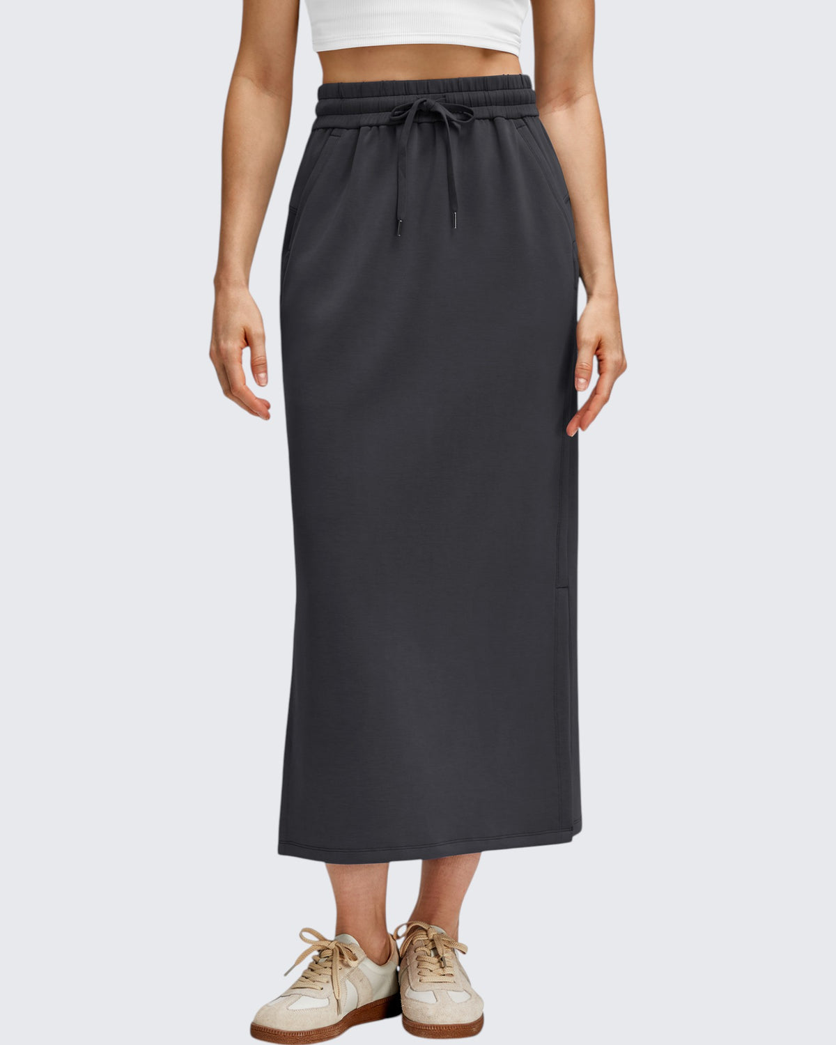 G4Free - Smoofit Side Slits Drawstring Long Skirts -GF25S465EA-S-GF25S465EB-M-GF25S465EC-L-GF25S465ED-XL-GF25S465EF-XS