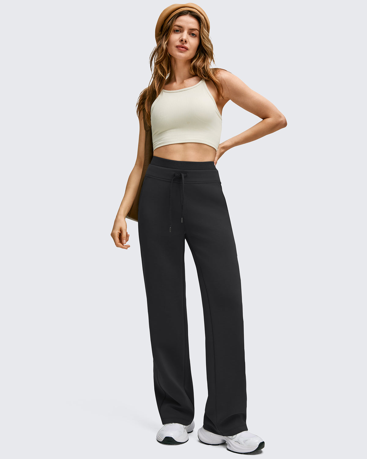 G4Free - Smoofit Wide Leg Drawstring Double Layer Waist Pants -GF25J590AA-S-GF25J591AA-S-GF25J592AA-S-GF25J590AB-M-GF25J591AB-M