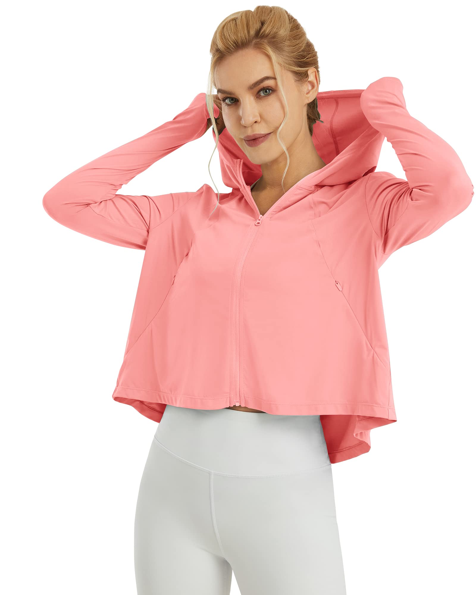 G4Free - UV Sun Crop Zip Hoodie Long Sleeve -GF21B010CA-S