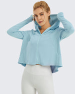 G4Free - UV Sun Crop Zip Hoodie Long Sleeve -GF21B010CA-S-GF21B010CB-M-GF21B010CC-L--GF21B010AA-S