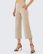 G4Free - Wide Leg High-Waisted Capri Work Pants 23 -GF21D016AA-S
