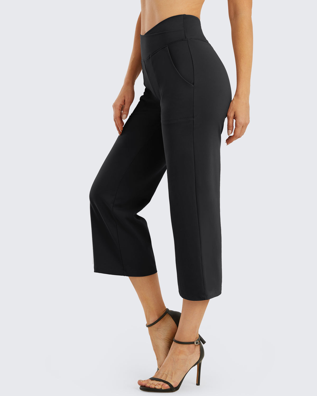 G4Free - Wide Leg High-Waisted Capri Work Pants 21 -GF24J256AA-S-GF24J256AB-M-GF24J256AC-L-GF24J256AD-XL-GF24J256AE-XXL