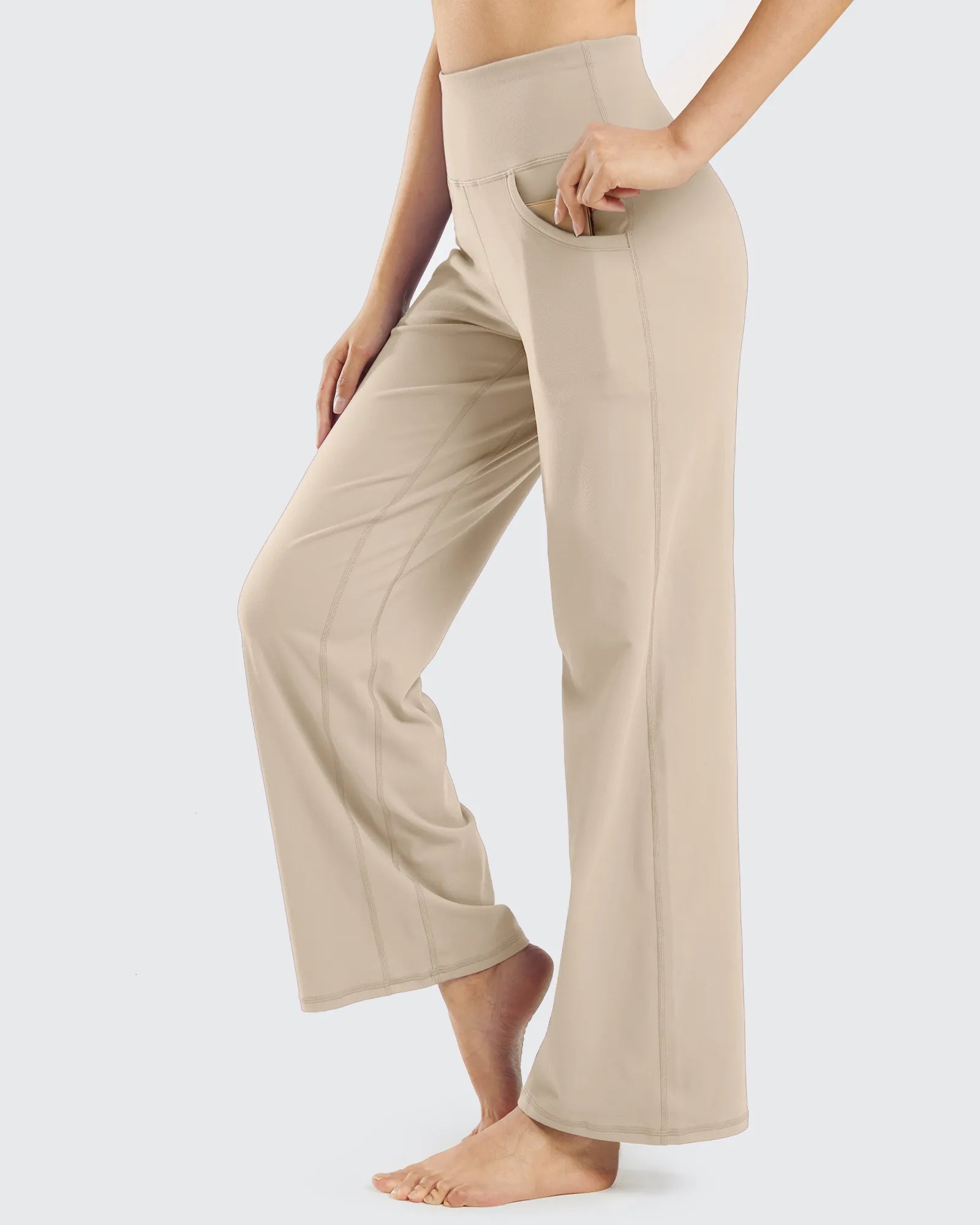 G4Free - Wide Leg Pants Woman Yoga Pants with Pockets Petite -PM23D151AA-S
