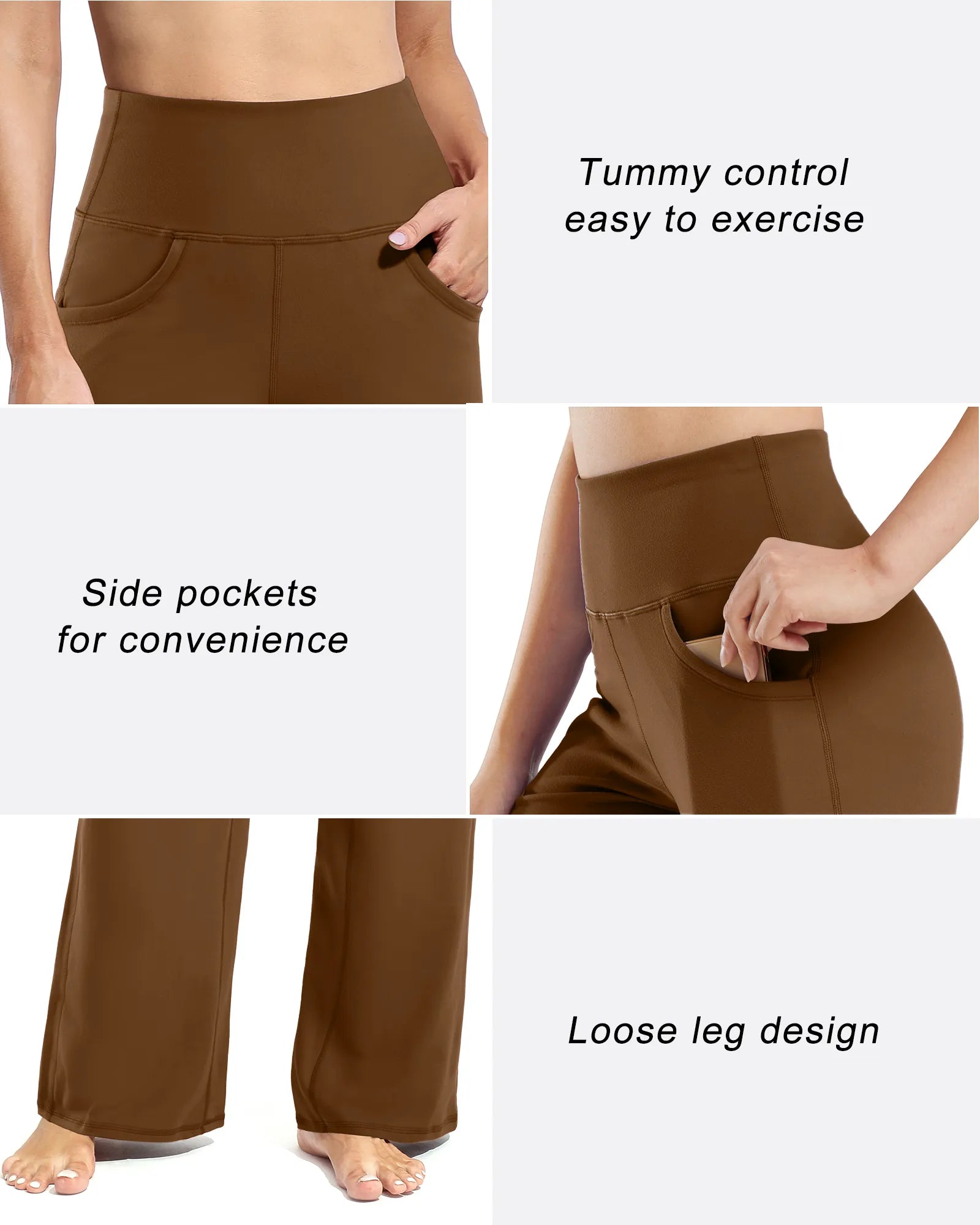 G4Free - Wide Leg Pants Woman Yoga Pants with Pockets Tall -PM23D152AA-S-PM23D152AB-M-PM23D152AC-L-PM23D152AD-XL-PM23D152AE-XXL