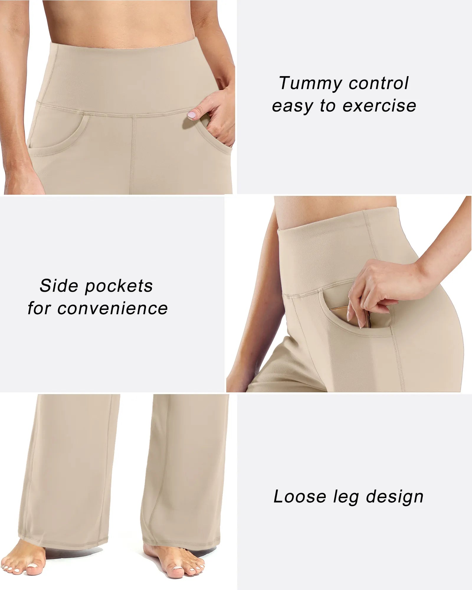 G4Free - Wide Leg Pants Woman Yoga Pants with Pockets Tall -PM23D152AA-S-PM23D152AB-M-PM23D152AC-L-PM23D152AD-XL-PM23D152AE-XXL