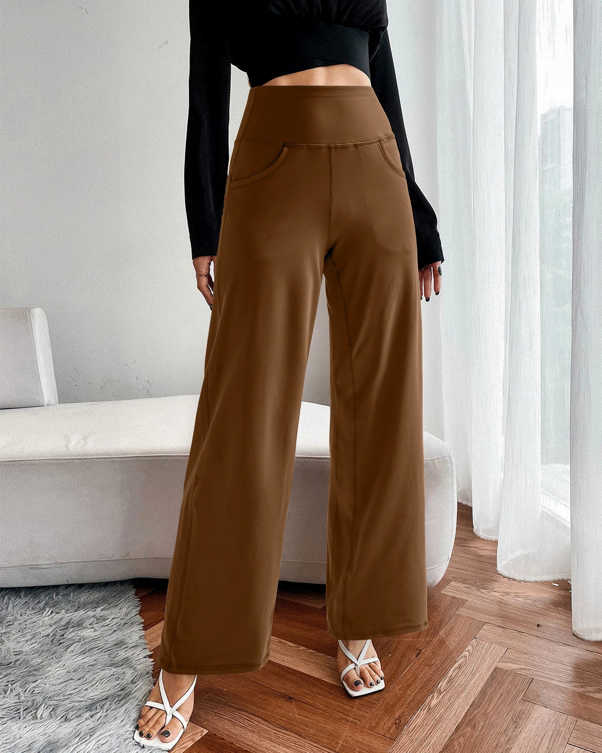 G4Free - Wide Leg Pants Woman Yoga Pants with Pockets Tall -PM23D152AA-S-PM23D152AB-M-PM23D152AC-L-PM23D152AD-XL-PM23D152AE-XXL