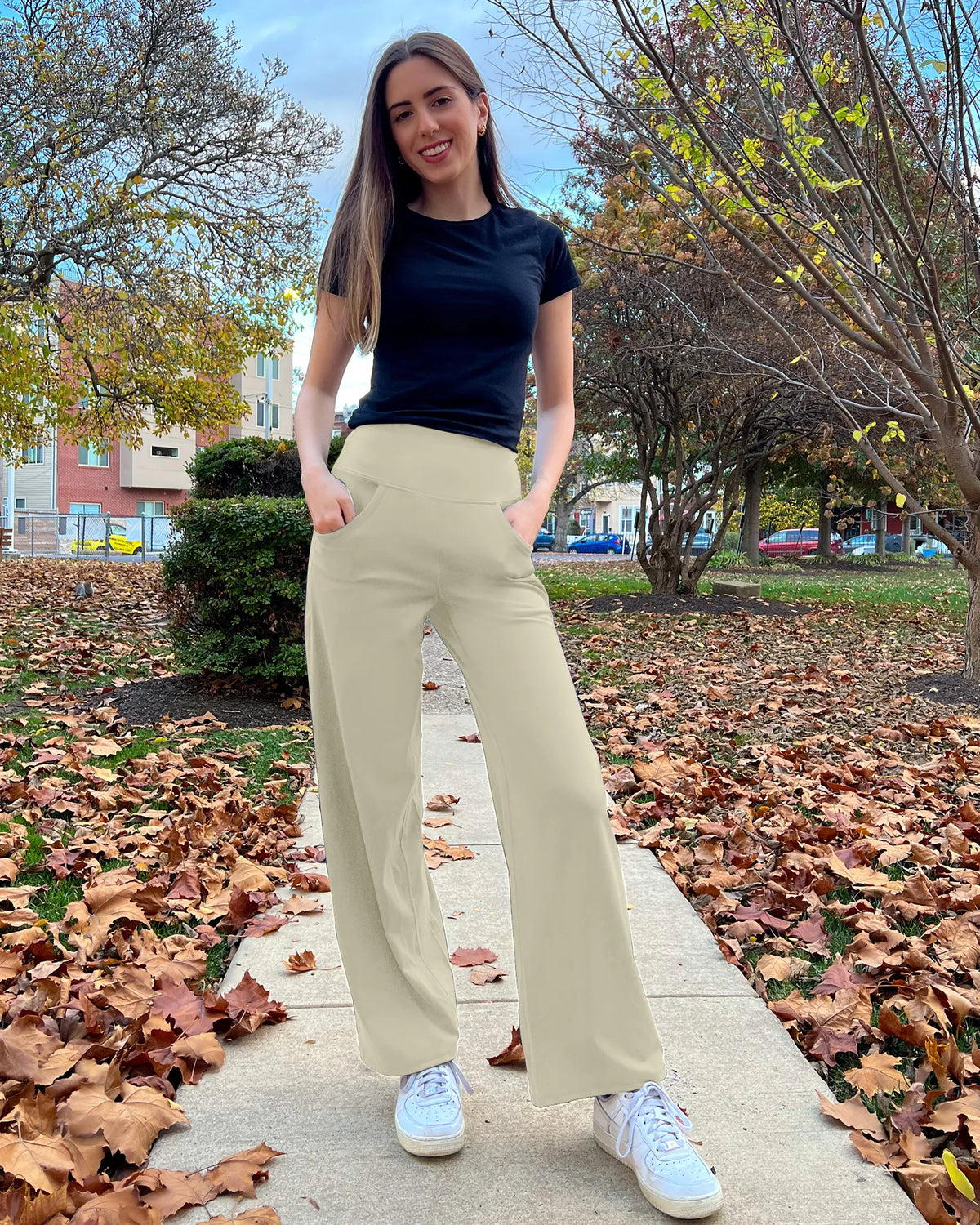 G4Free - Wide Leg Pants Woman Yoga Pants with Pockets Tall -PM23D152AA-S-PM23D152AB-M-PM23D152AC-L-PM23D152AD-XL-PM23D152AE-XXL