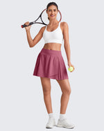 G4Free - Wrapped  Front Pleated Tennis A Line Skirts -GF25H410CA-S-GF25H410CB-M-GF25H410CC-L-GF25H410CD-XL-GF25H410CE-XXL