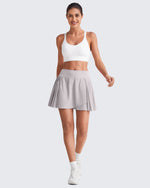 G4Free - Wrapped  Front Pleated Tennis A Line Skirts -GF25H410CA-S-GF25H410CB-M-GF25H410CC-L-GF25H410CD-XL-GF25H410CE-XXL