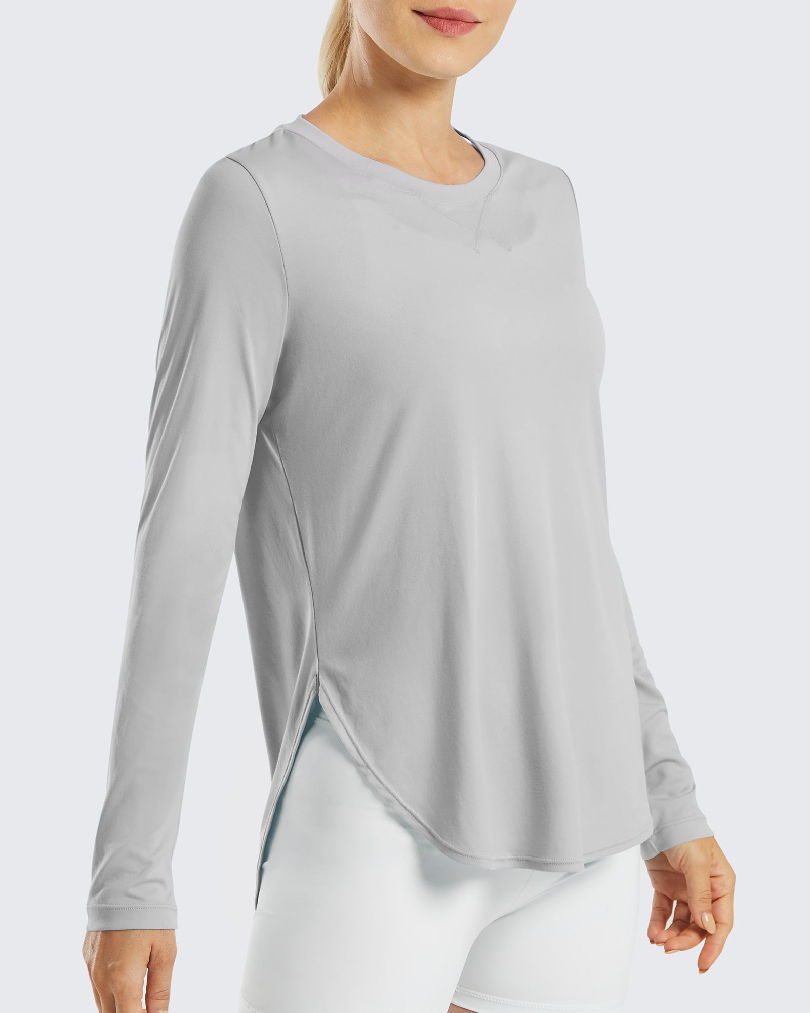 G4Free Activewear Scoop Neck UV Sun Workout Long Sleeve 