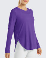 G4Free Activewear Scoop Neck UV Sun Workout Long Sleeve 