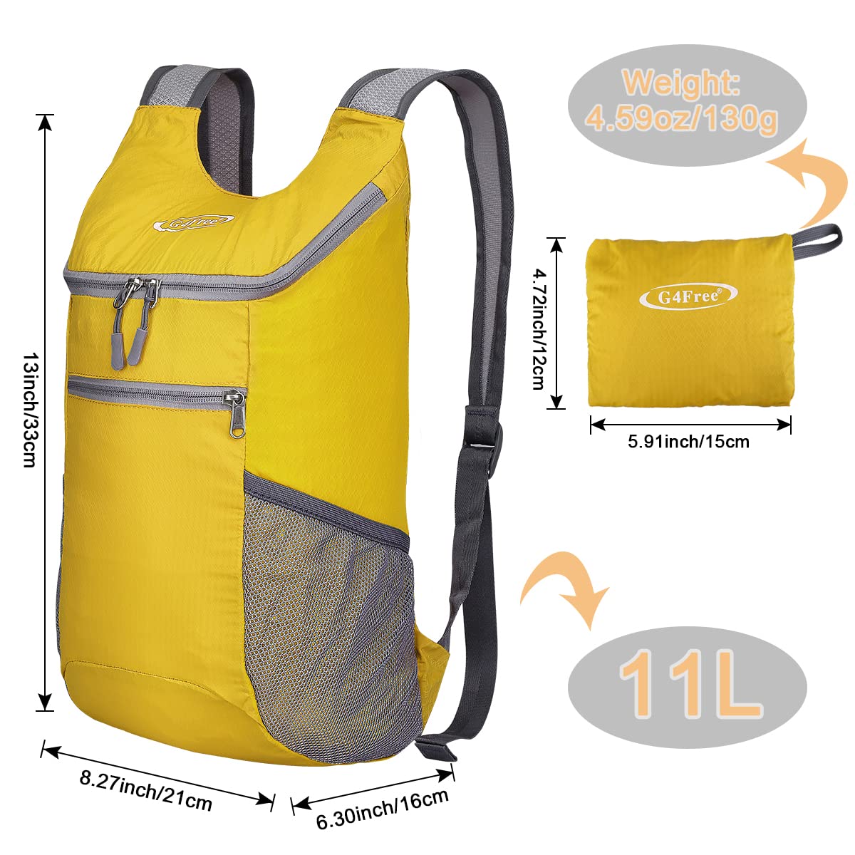 G4Free G4Free 11L Lightweight Hiking Backpack for Men And Women 