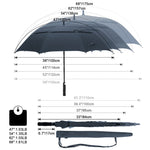 G4Free G4Free Automatic Open Golf Umbrella Double Canopy Vented Stick Umbrellas 