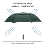 G4Free G4Free Automatic Open Golf Umbrella Double Canopy Vented Stick Umbrellas 