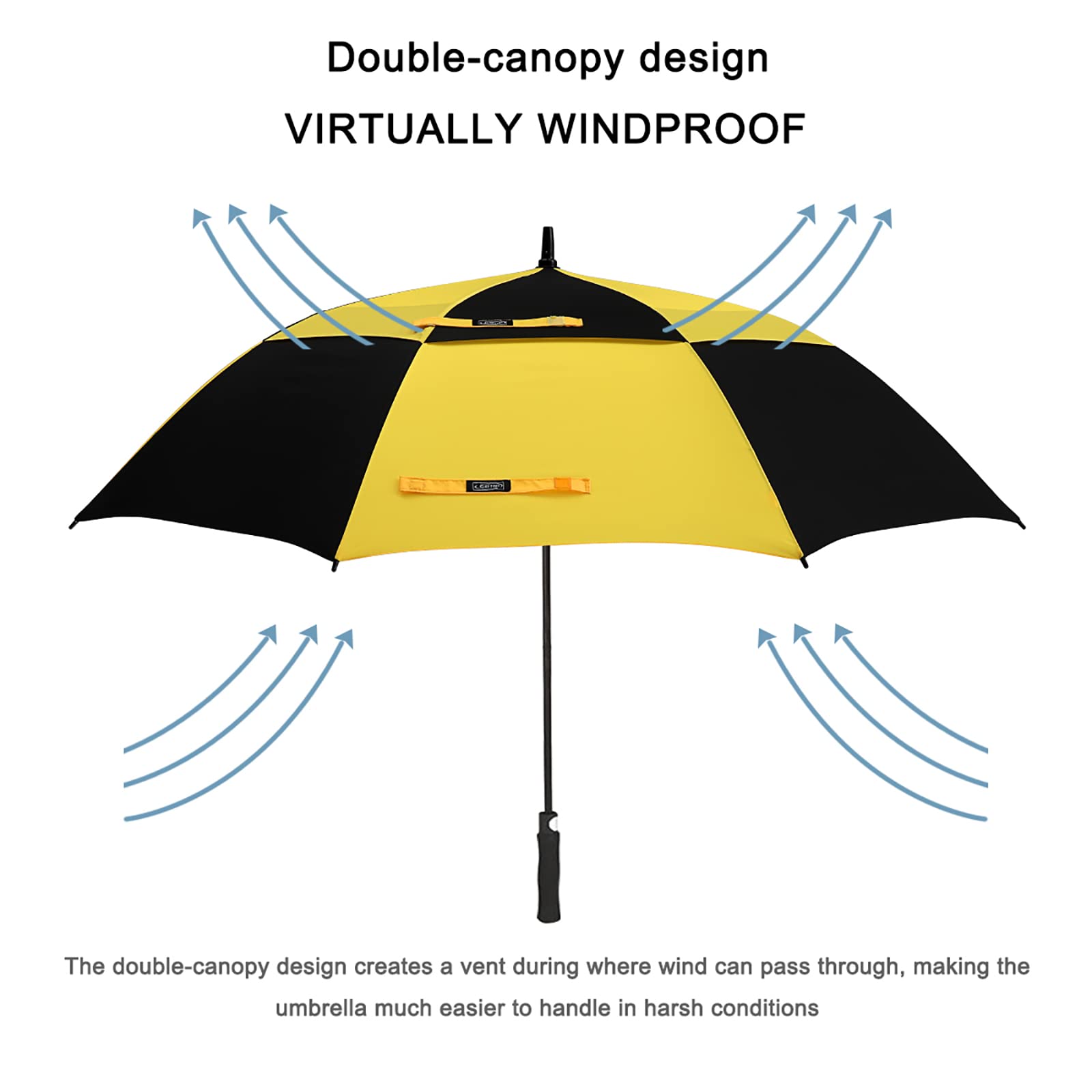 G4Free G4Free Automatic Open Golf Umbrella Double Canopy Vented Stick Umbrellas 