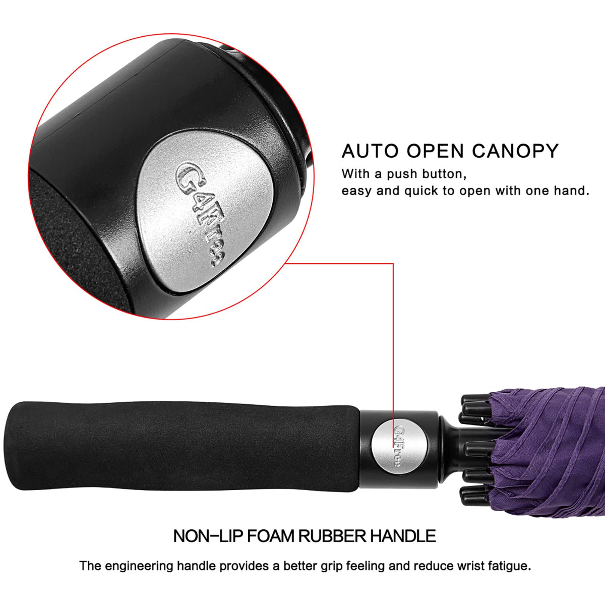 G4Free G4Free Automatic Open Golf Umbrella Double Canopy Vented Stick Umbrellas 