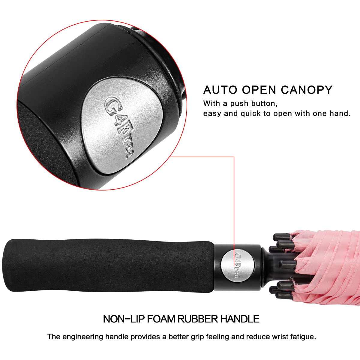 G4Free G4Free Automatic Open Golf Umbrella Double Canopy Vented Stick Umbrellas 