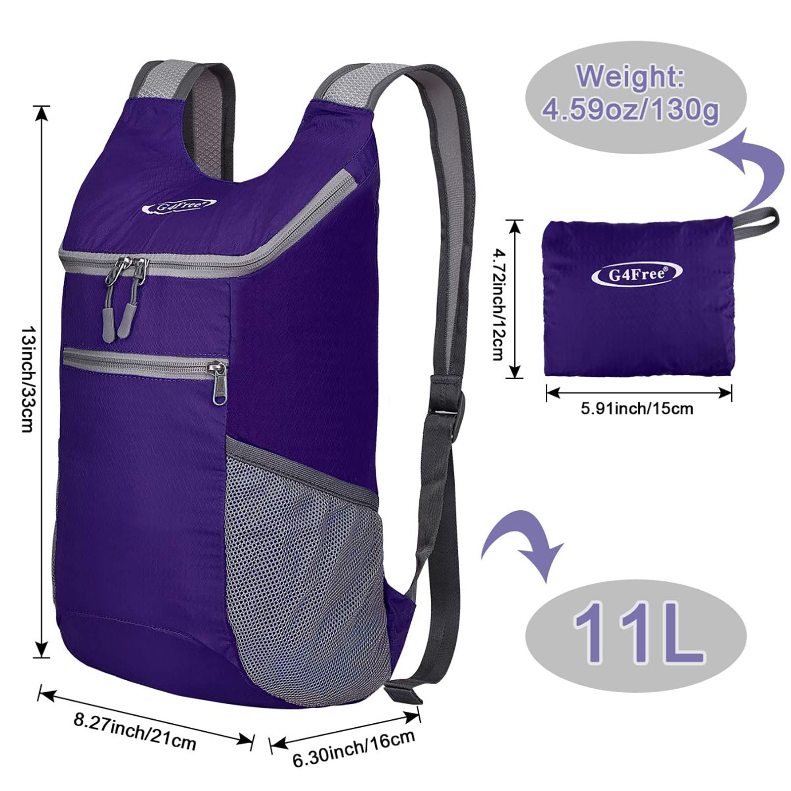 G4Free G4Free 11L Lightweight Hiking Backpack for Men And Women 