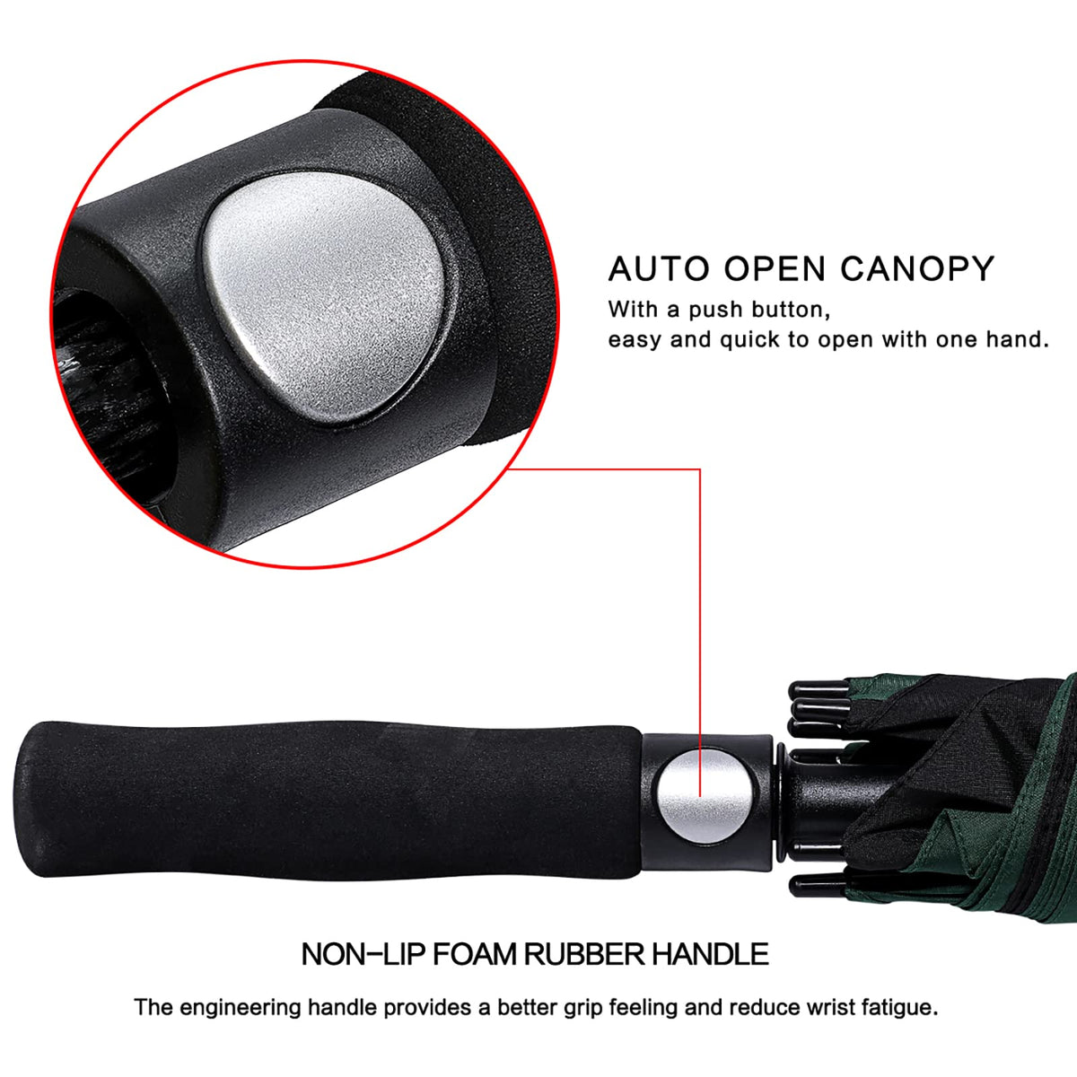 G4Free G4Free Automatic Open Golf Umbrella Double Canopy Vented Stick Umbrellas 