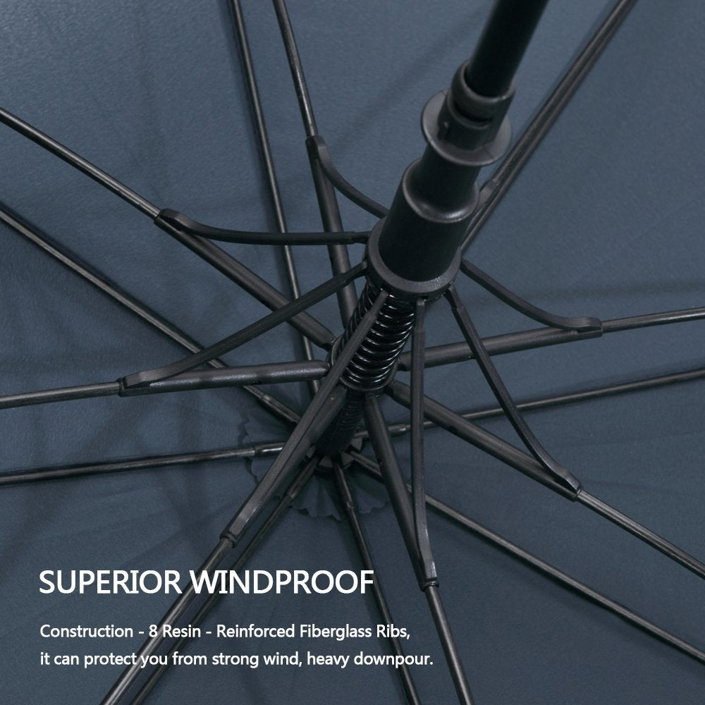 G4Free G4Free Automatic Open Golf Umbrella Double Canopy Vented Stick Umbrellas 