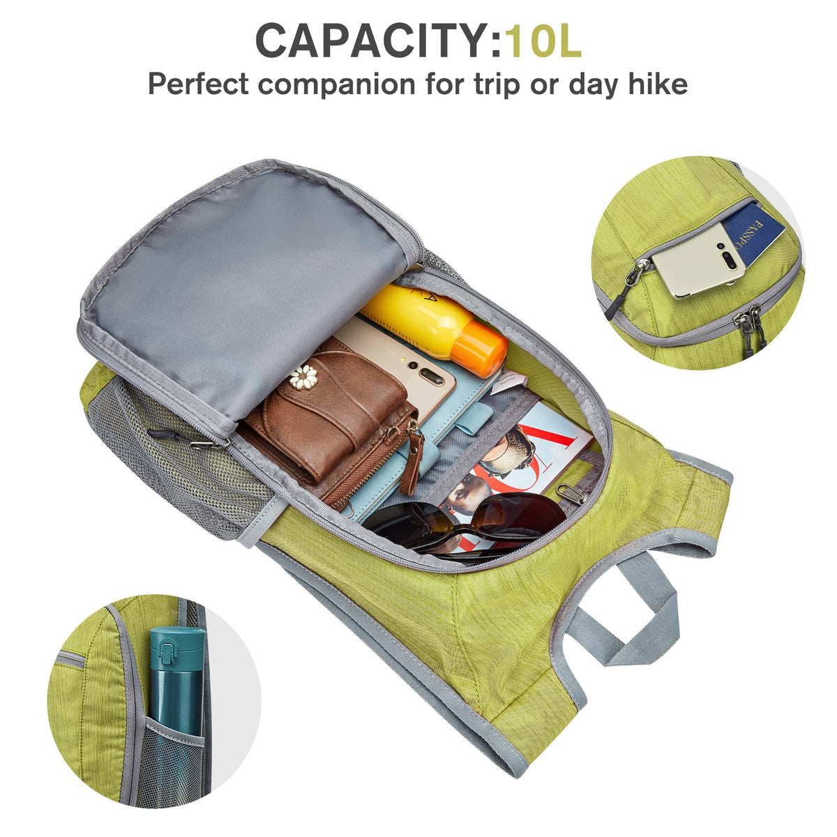 G4Free G4Free 10L/15L Lightweight Hiking Backpack 