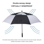 G4Free G4Free Automatic Open Golf Umbrella Double Canopy Vented Stick Umbrellas 