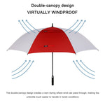 G4Free G4Free Automatic Open Golf Umbrella Double Canopy Vented Stick Umbrellas 
