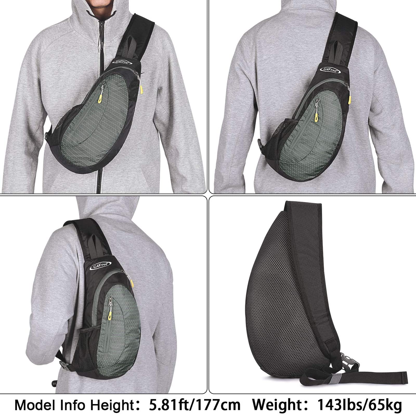 G4Free G4Free Sling Bags Men Shoulder Backpack Small Cross Body Chest Sling Backpack 