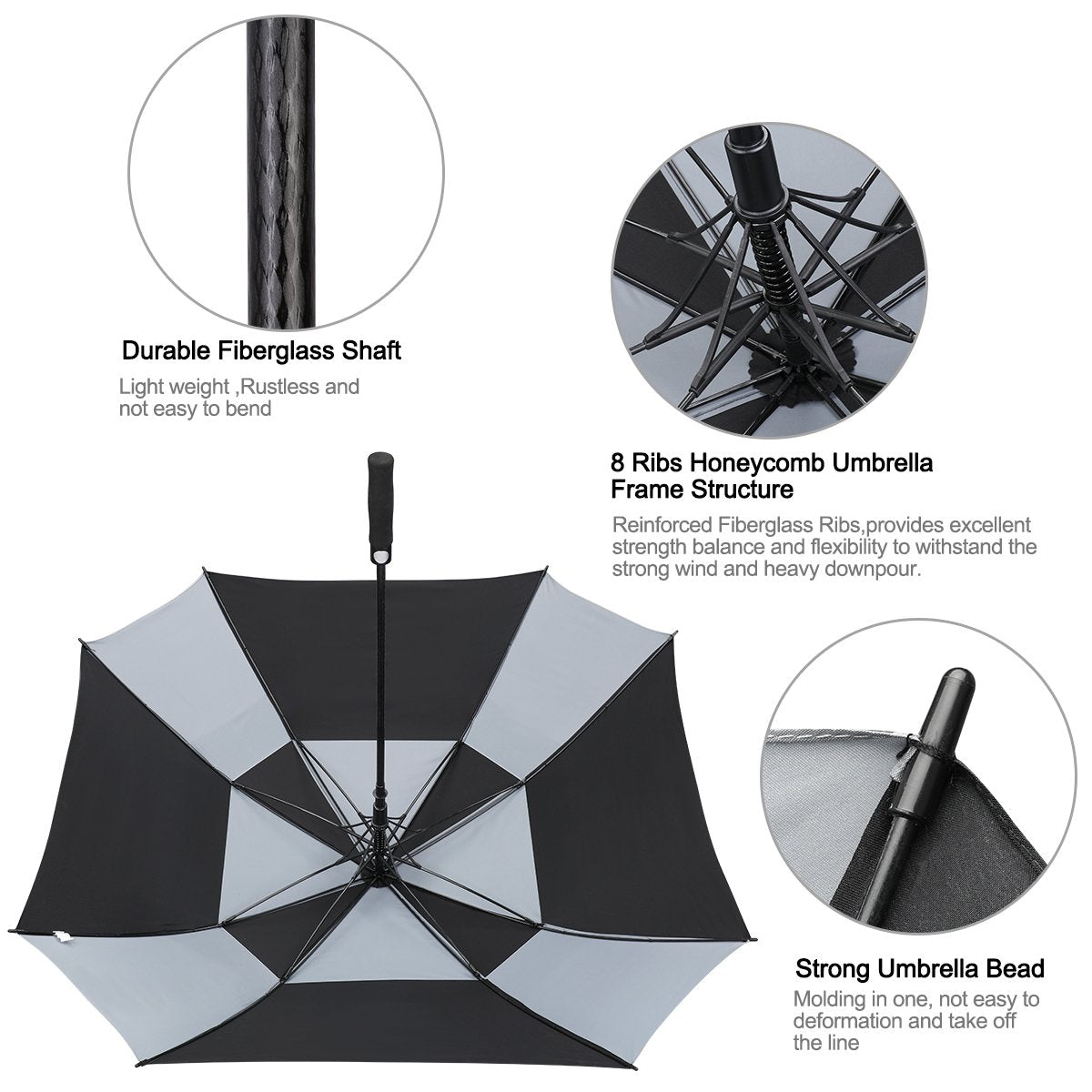 G4Free G4Free Square Windproof Auto Open Stick Umbrella 