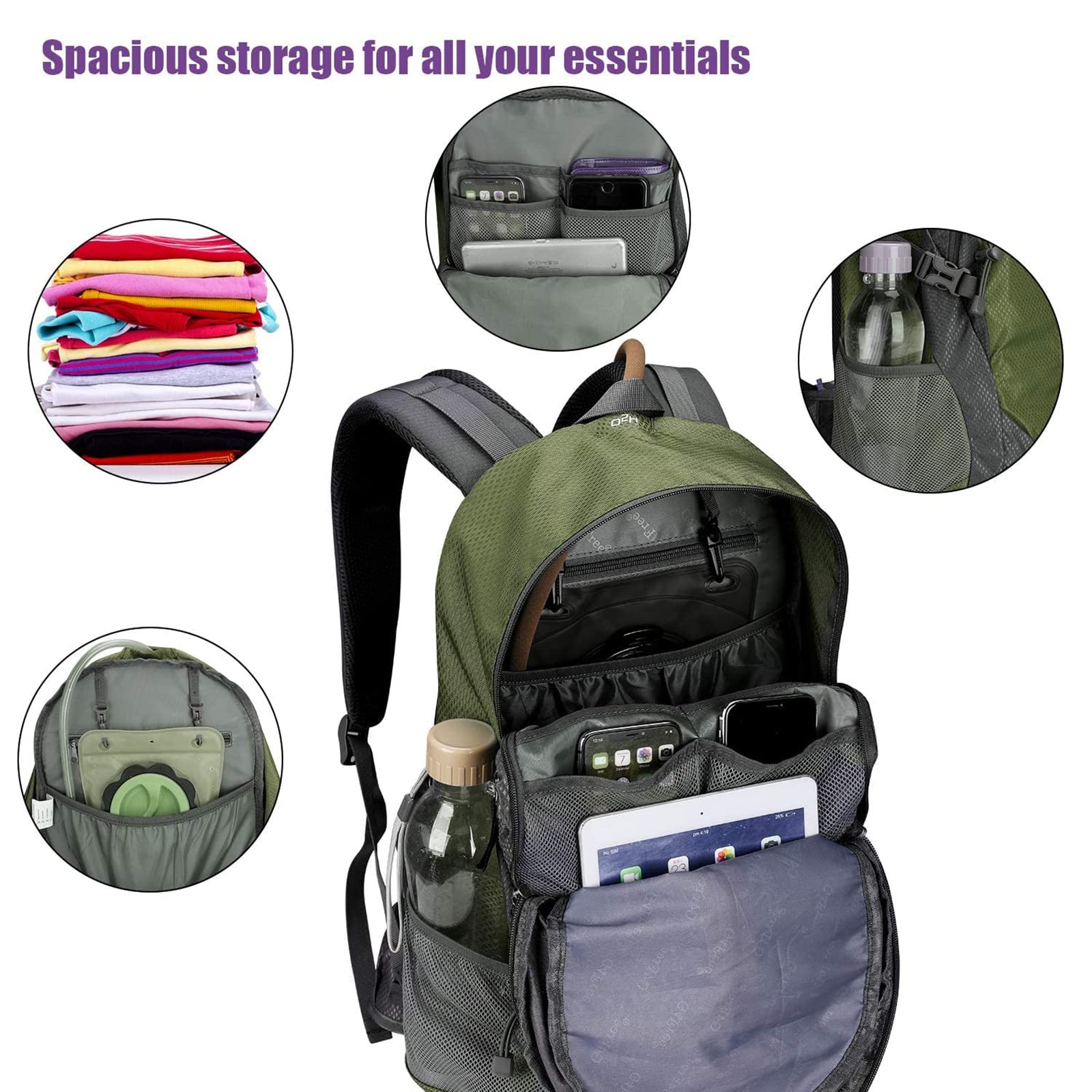 G4Free G4Free 35L Outdoor Sports Travel Daypack with Rain Cover 