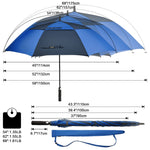G4Free G4Free Automatic Open Golf Umbrella Double Canopy Vented Stick Umbrellas 