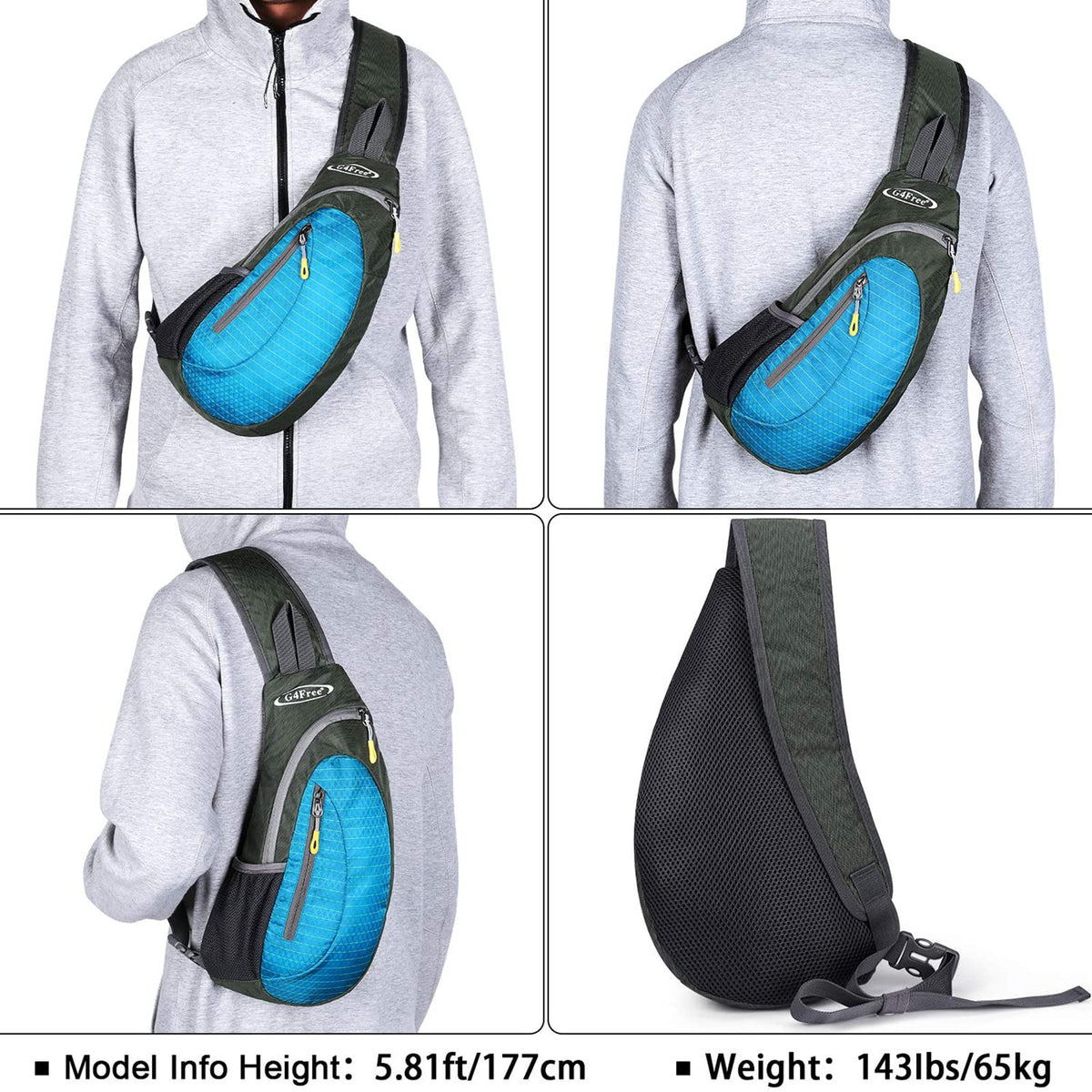 G4Free G4Free Sling Bags Men Shoulder Backpack Small Cross Body Chest Sling Backpack 