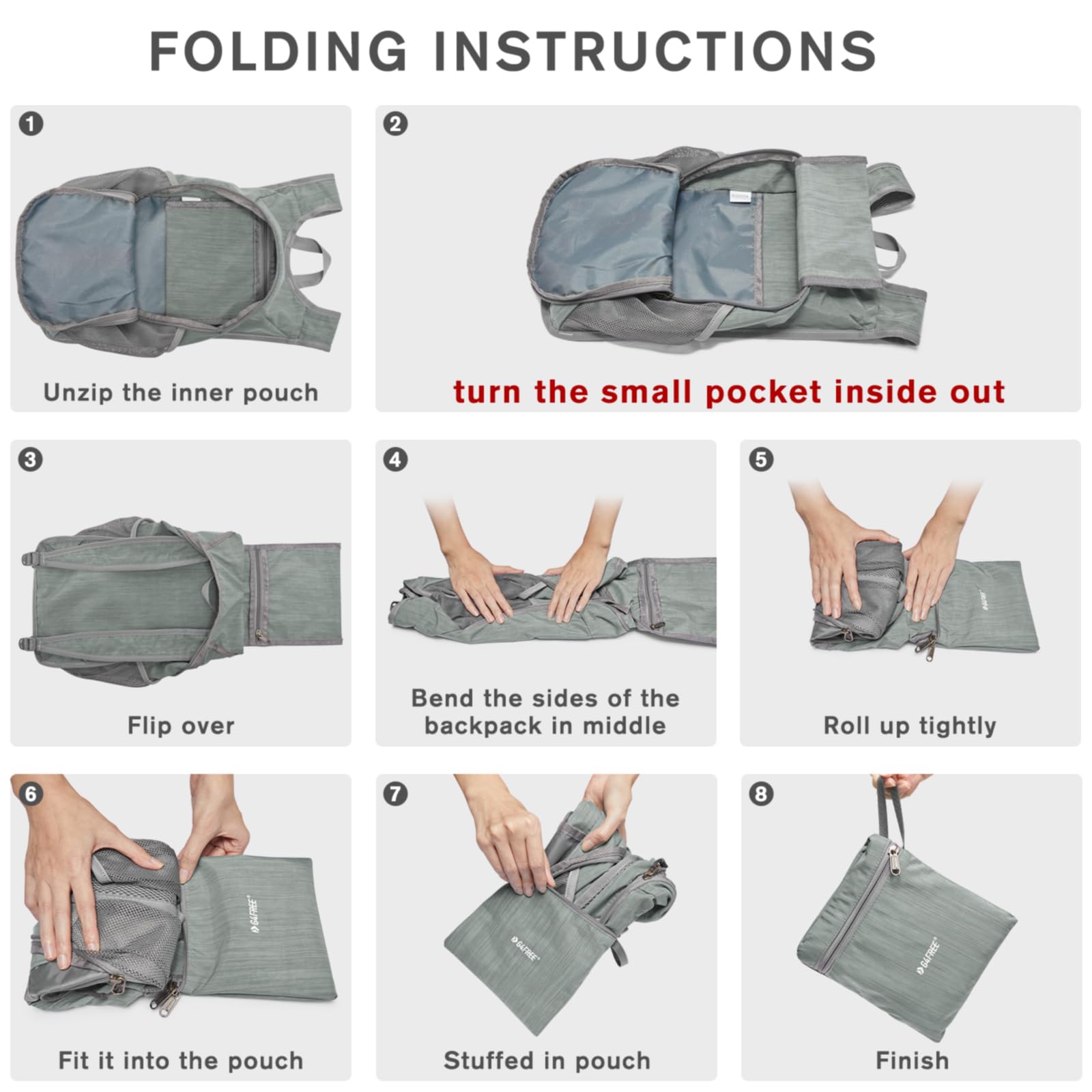 G4Free G4Free 10L Small Travel Hiking Daypack 