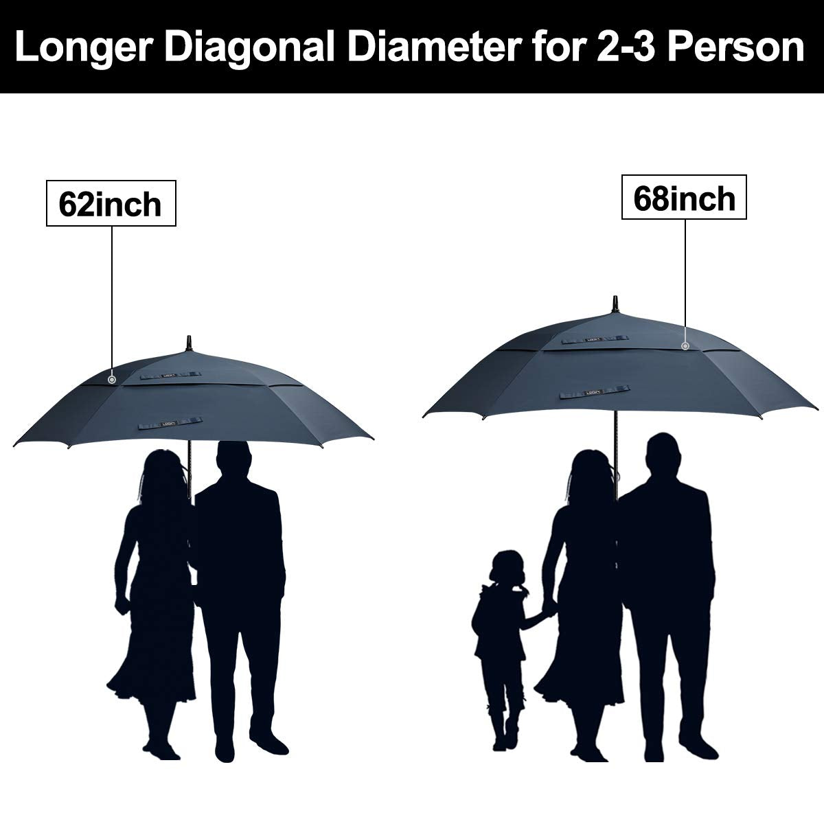 G4Free G4Free Square Windproof Auto Open Stick Umbrella 