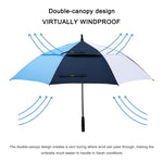 G4Free G4Free Automatic Open Golf Umbrella Double Canopy Vented Stick Umbrellas 