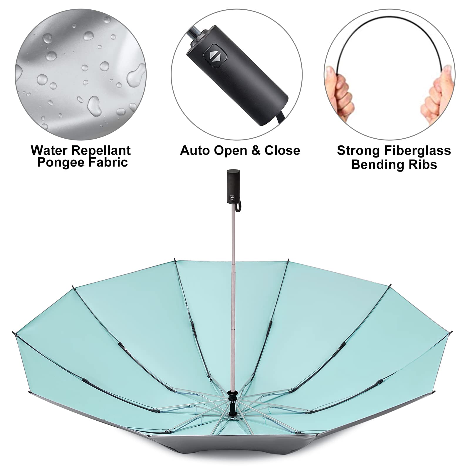 G4Free G4Free UPF 50+ UV Protection 54 Inch Large Reverse Travel Umbrella 