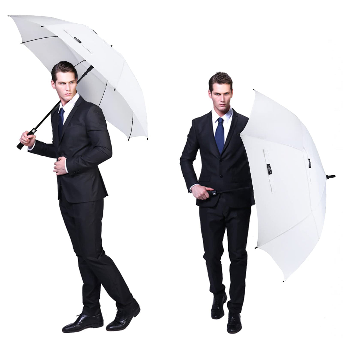 G4Free G4Free Automatic Open Golf Umbrella Double Canopy Vented Stick Umbrellas 