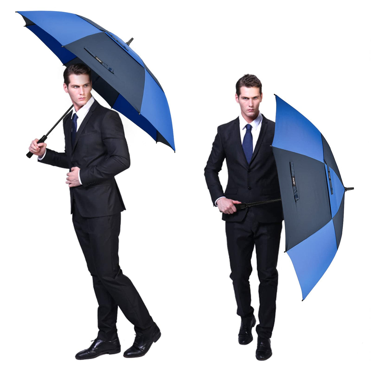 G4Free G4Free Automatic Open Golf Umbrella Double Canopy Vented Stick Umbrellas 