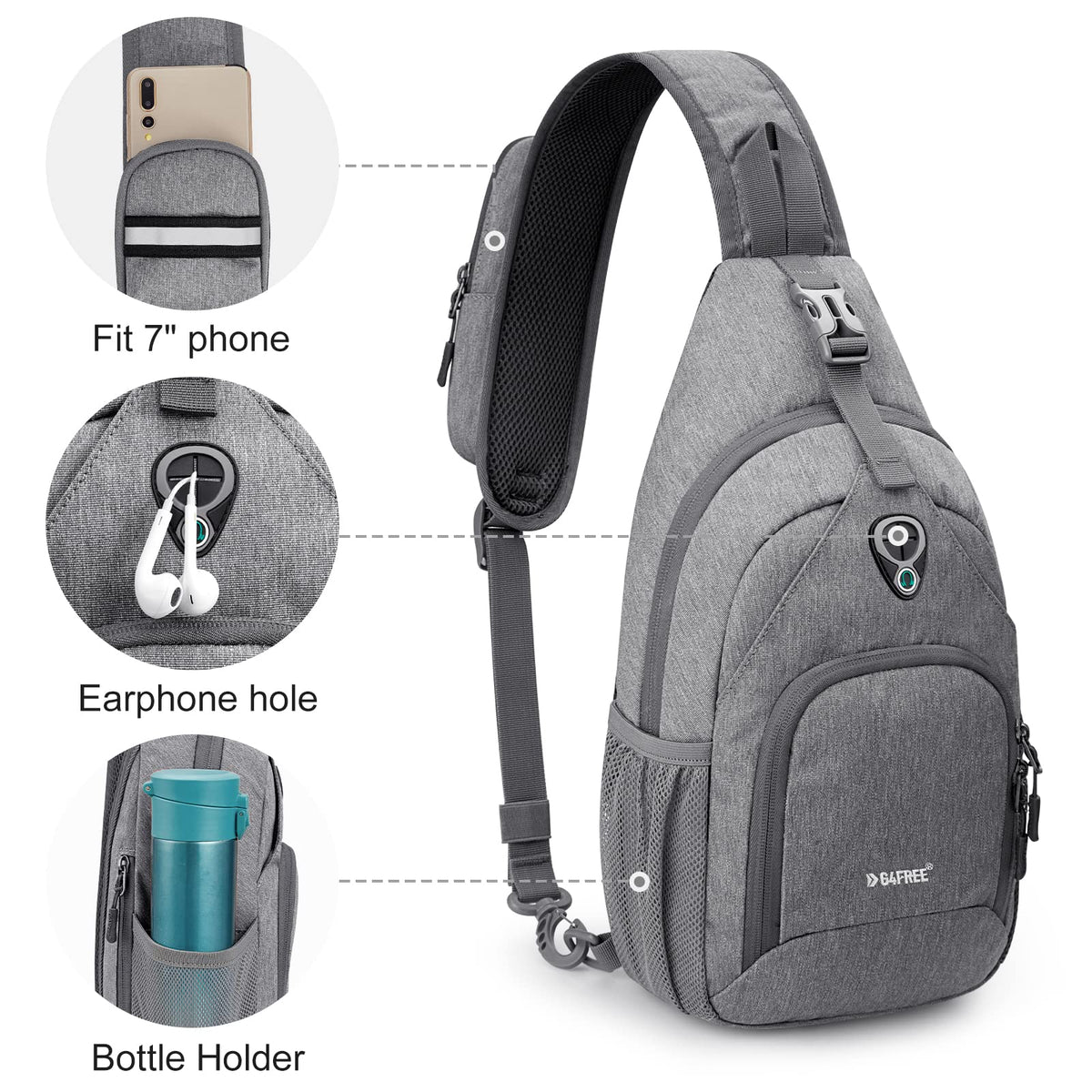 G4Free G4Free RFID Sling Bag for Hiking Outdoor 