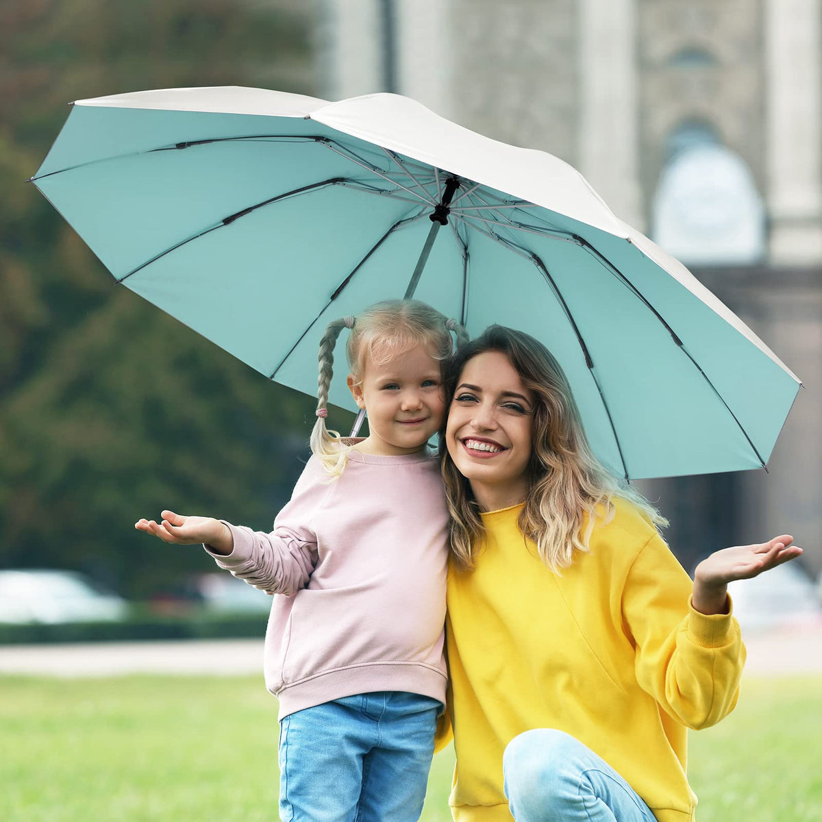 G4Free G4Free UPF 50+ UV Protection 54 Inch Large Reverse Travel Umbrella 